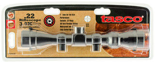 Tasco .22 3-9x32mm Rifle Scope features a 30/30 reticle and includes scope rings